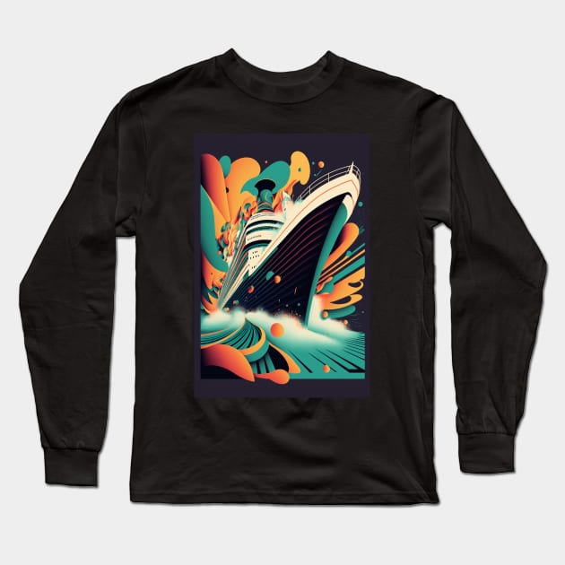 Ocean Liner Long Sleeve T-Shirt by Mistywisp